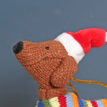 Dachshund In Bright Jumper Christmas Tree Decoration, 2 of 3