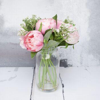 Soft Pink Peony Bouquet With Gypsophelia, 2 of 7