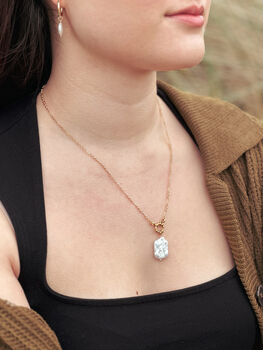 Pearl Lustre Anchor Necklace, 6 of 6