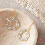 Blue Topaz Circle Hook Earrings 18 K Gold Plated Silver, thumbnail 4 of 9