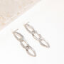 Interlinked Textured Triple Tier Chain Earrings, thumbnail 3 of 3