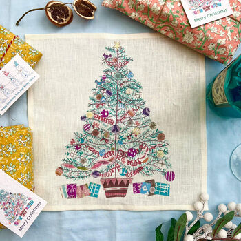 Personalised 'Oh Christmas Tree' Linen Napkins, 2 of 4