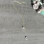 Long Gold Plated Double Chain Crystal Drop Necklace, thumbnail 6 of 11