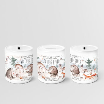 Personalised Winter Animals Ceramic Money Box, 3 of 6