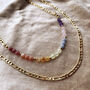 Rainbow Gemstone Bead And Layered Chain Necklace, thumbnail 3 of 10