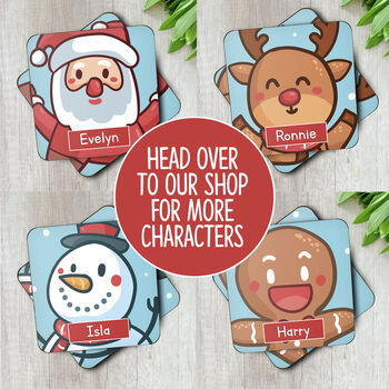 Kids Santa Christmas Coaster Personalised, 3 of 3
