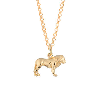 Lion Charm Necklace, Sterling Silver Or Gold Plated, 12 of 12