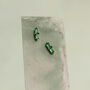 Cut Emerald Baguette Gold Studs, thumbnail 4 of 5