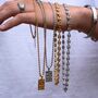 Gold Hammered Puff Mariner Chunky Chain Stainless Steel Necklace For Men, thumbnail 5 of 12