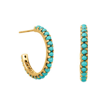 Halo Radiance Turquoise Earrings Gold Plated, 2 of 12