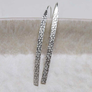 Sterling Silver Urban Armour Drop Earrings, 5 of 10