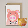 Pig Paper Balloon Greeting Card, thumbnail 1 of 4