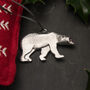 Polar Bear Pewter Christmas Decoration, thumbnail 1 of 2