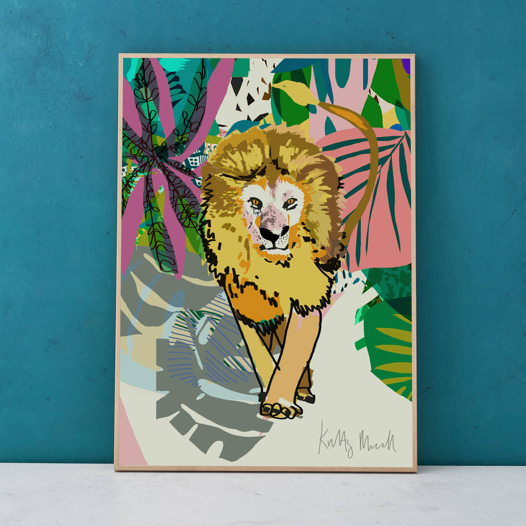 Lion Print By Kitty McCall | notonthehighstreet.com