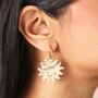 Hammered Sun Drop Earrings In Gold, thumbnail 3 of 3