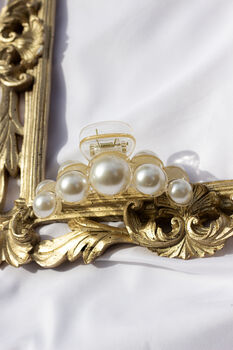 Medium Size Pearl Row Detail Claw Hair Clip, 4 of 6