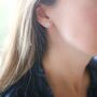 Savanne Gold Plated And Blue Chalcedony Stud Earrings, thumbnail 2 of 4