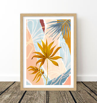 Botanical Abstract Print Set – Hand‑Painted Collage Trio, 10 of 12