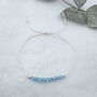 Blue Topaz Silk Bracelet December Birthstone Jewellery, thumbnail 2 of 4