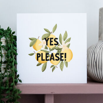 'Yes Please!' Lemon Congratulations Card, 3 of 4