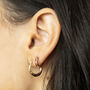 9ct Solid Gold Curved Engraved Creole Hoop Earrings, thumbnail 2 of 6