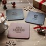 Best Dad Personalised Vintage Leather Coaster Set Christmas Gift For Dad, thumbnail 1 of 8