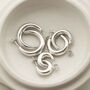 Sterling Silver Bold Hoop Stud Earrings, thumbnail 5 of 9