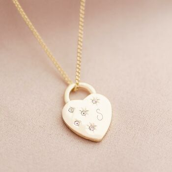 Crystal Star Heart Lock Personalised Necklace, 2 of 7