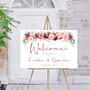 Wedding Welcome Sign Burgundy Red Pink Florals, thumbnail 4 of 7