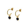 Dainty Gold Gemstone Hoop Earrings, thumbnail 2 of 12