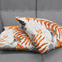 Cushion Cover With Abstract Orange Dry Leaves Pattern, thumbnail 4 of 7