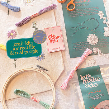 Learn To Sew Your Own Embroidered Flowers Kit Stick And Stitch, 6 of 8