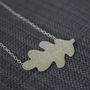 Sterling Silver Watercolour Oak Leaf Necklace, thumbnail 3 of 4