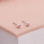 3mm Sterling Silver Pink Opal Stud Earrings, thumbnail 1 of 6