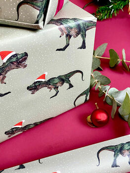 Christmas Dino Wrapping Paper, 2 of 2