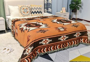 Aztec Style Brown Blanket And Furniture Throw, 7 of 8