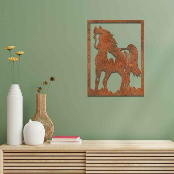 Metal Horse Hanging Wall Art Bold Stallion Silhouette Design, 7 of 10