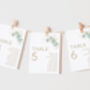 Wedding Seating Plan Cards Green And Gold Leaves, thumbnail 1 of 7