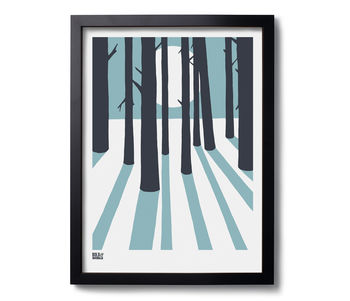 'In The Woods' Art Print In Coastal Blue, 6 of 6