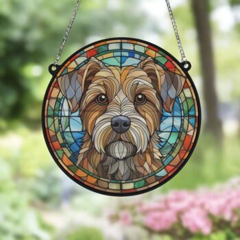 Border Terrier Stained Glass Effect Suncatcher, 3 of 3