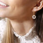 Pearl Halo Charm Hoop Earrings In 18ct Gold Vermeil, thumbnail 1 of 5