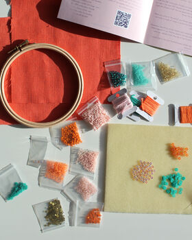 Beaded Embroidery Kit In 'Orange', 9 of 10