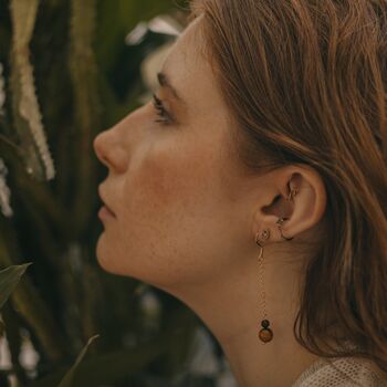 Tigers Eye Multi Drop Earrings, 2 of 3