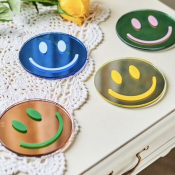 Smiley Face Glass Coaster Set, 3 of 5