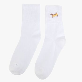 Women's Hot Dog Embroidered Cotton Ankle Socks Five Pack, 3 of 7