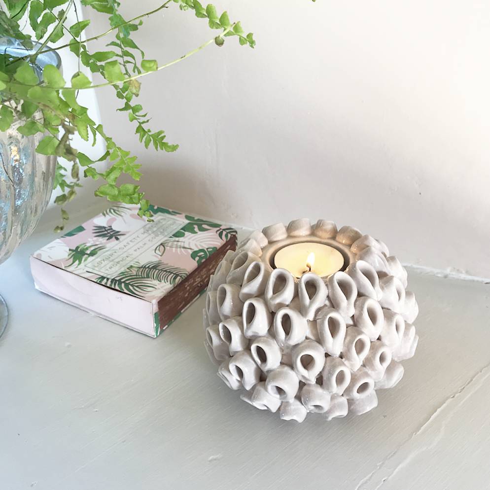 Ceramic Flower Tealight Holder By Ella James