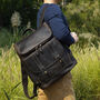 Top Zip Open Genuine Leather Backpack, thumbnail 7 of 9