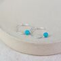 Sterling Silver Charm Hoops With Turquoise Bead, thumbnail 3 of 4