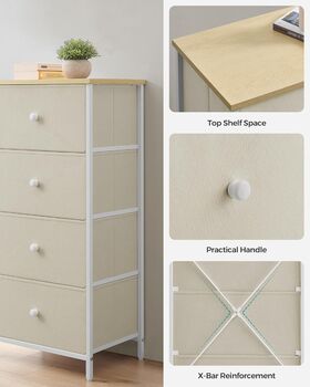 Chest Of Drawers Bedroom Fabric Drawers Storage Unit, 8 of 11