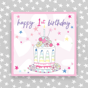1st Birthday Card Cake Theme Boy/Girl, 2 of 2